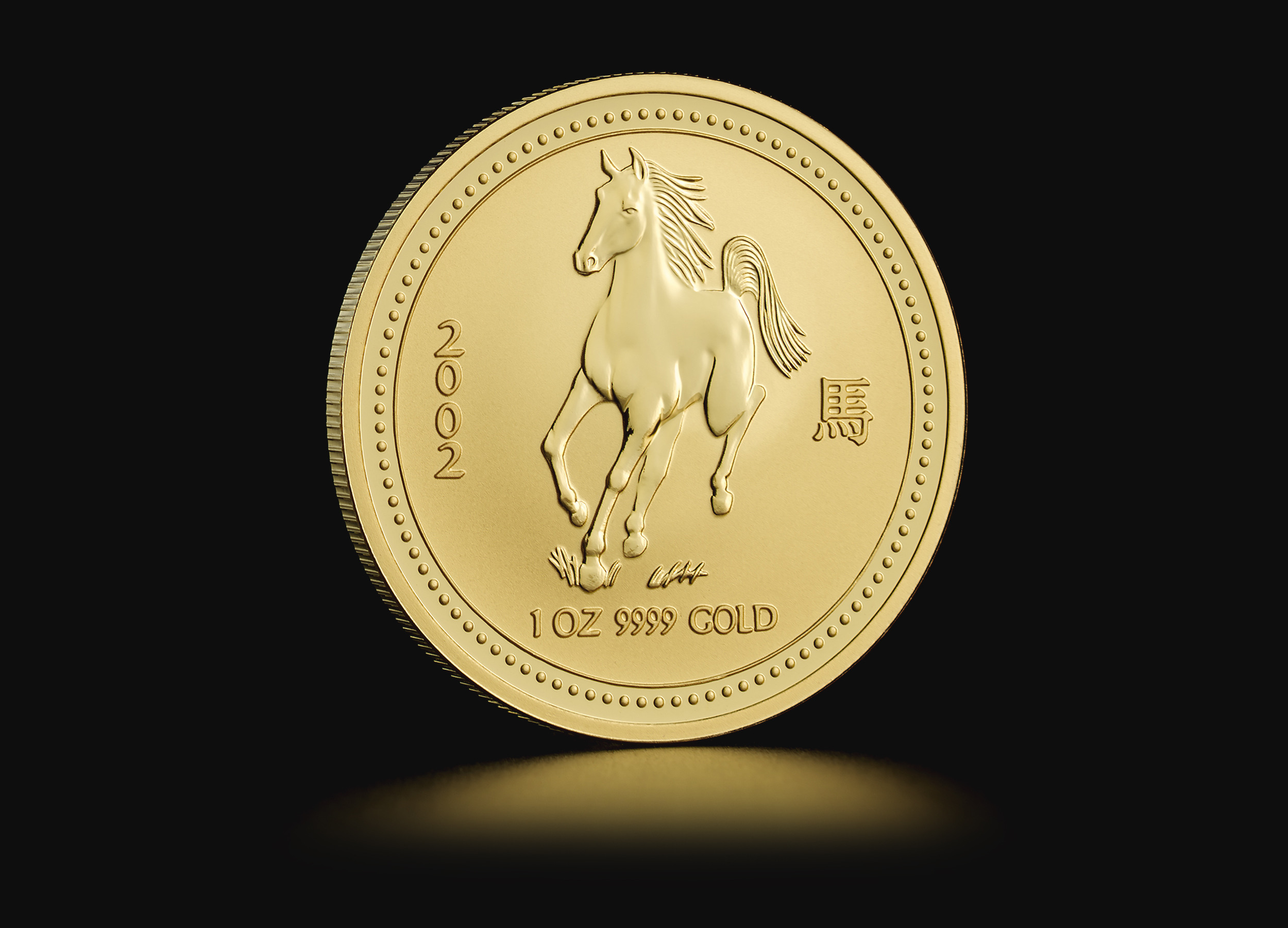 1 oz Australian Lunar Year of the Horse 2002 Gold Coin - Zelta