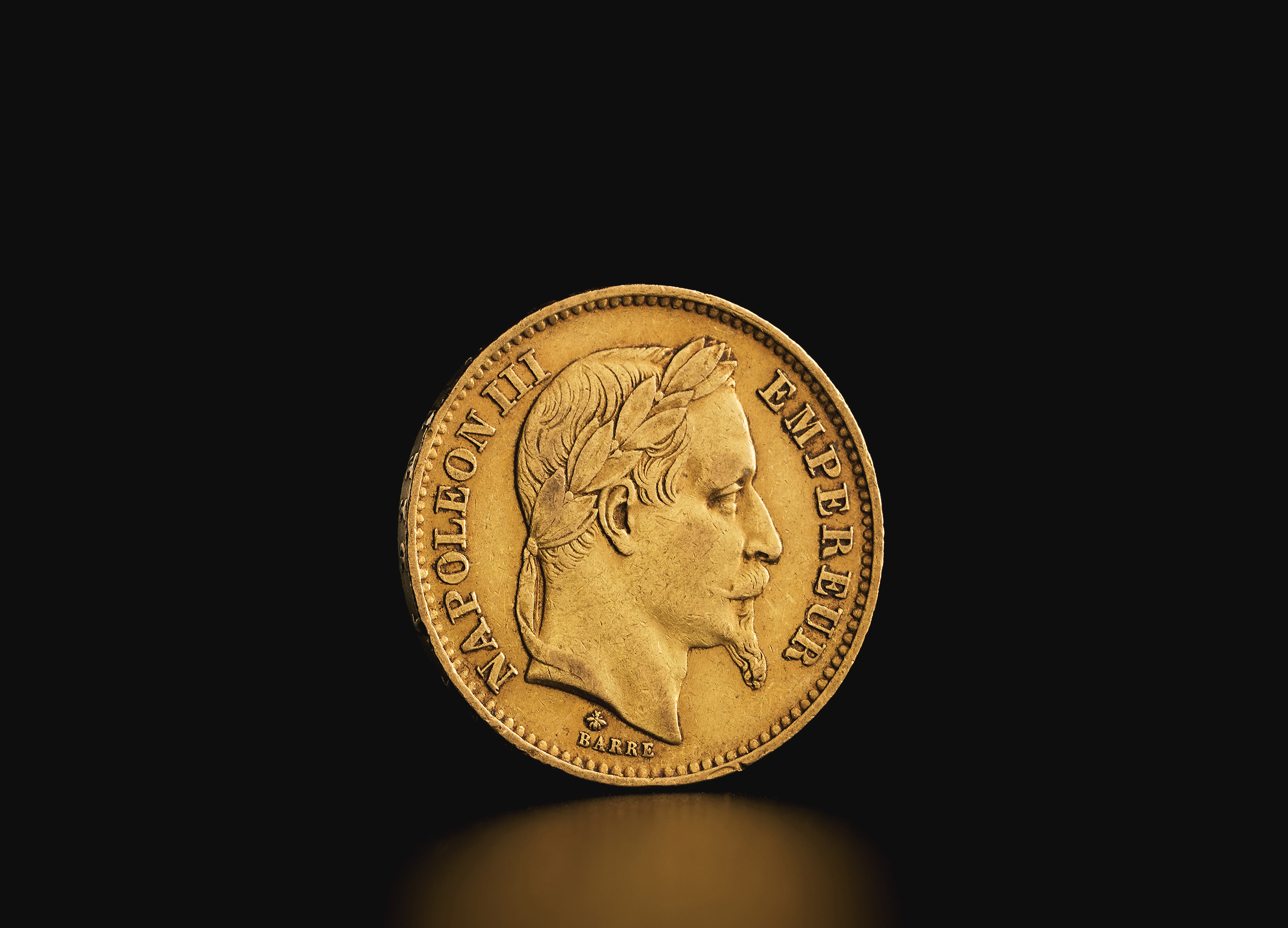 フランスレ-ス20m French 20 Francs Napoleon III with Laurel - Zelta monētas un stieņi